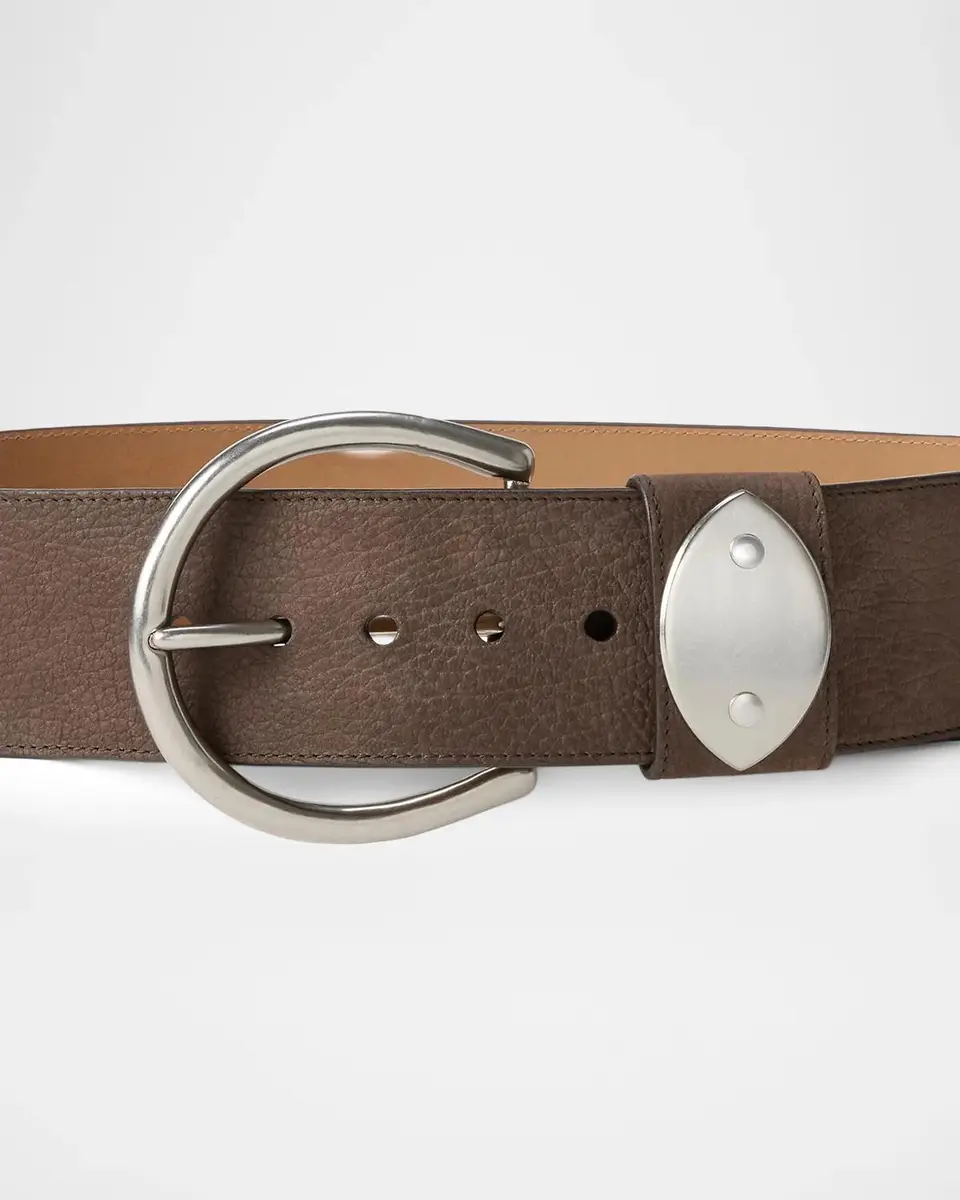 Ralph Lauren Collection Nubuck Pebbled Leather Wide Belt | Thumbnail 3 Ralph Lauren Collection Nubuck Pebbled Leather Wide Belt | Thumbnail 3
