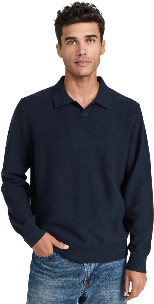 Vince Boiled Cashmere Johnny Collar Sweater