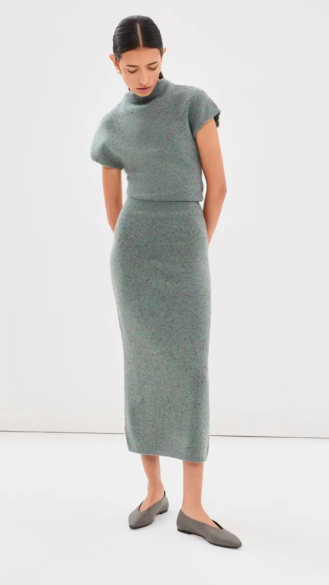 Proenza Schouler Abie Dress In Dress In Donegal Knit Black multi | Thumbnail 2 Proenza Schouler Abie Dress In Dress In Donegal Knit Black multi | Thumbnail 2