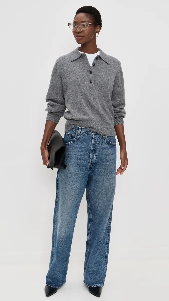 Sold Out NYC The Cashmere Polo in Heather Smoke Heather Smoke | Thumbnail 5