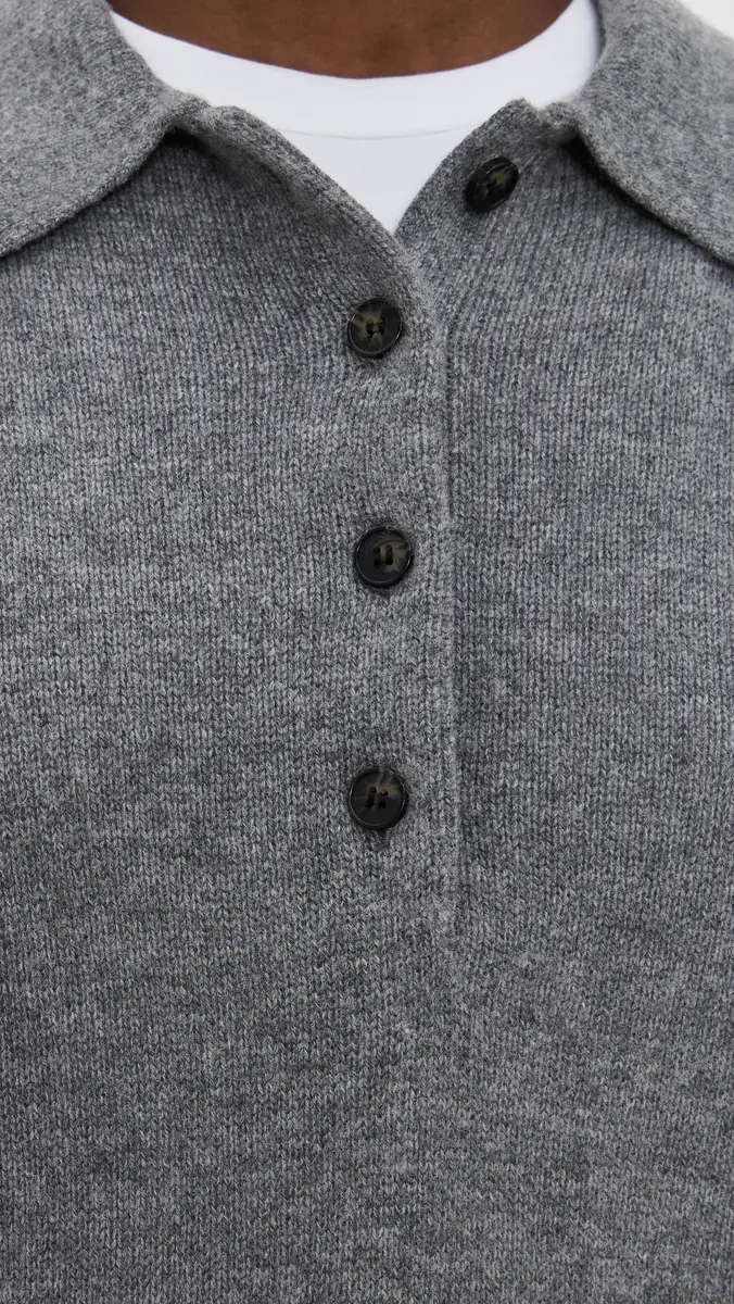 Sold Out NYC The Cashmere Polo in Heather Smoke Heather Smoke | Thumbnail 6