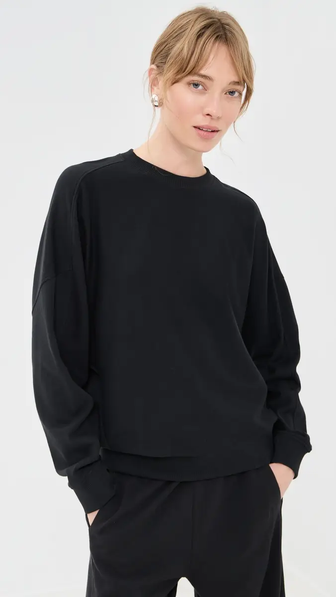 Tibi Lightweight Crewneck Sweatshirt | Thumbnail 2 Tibi Lightweight Crewneck Sweatshirt | Thumbnail 2