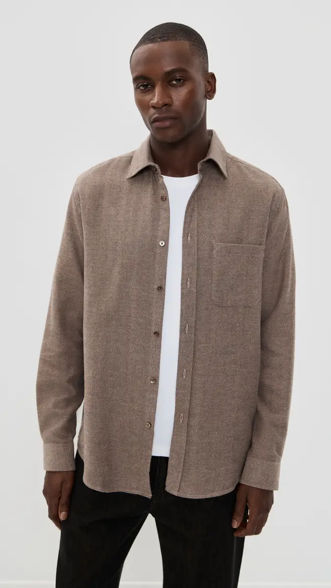 Portuguese Flannel Espiga Cotton Button Down Shirt | Thumbnail 2 Portuguese Flannel Espiga Cotton Button Down Shirt | Thumbnail 2