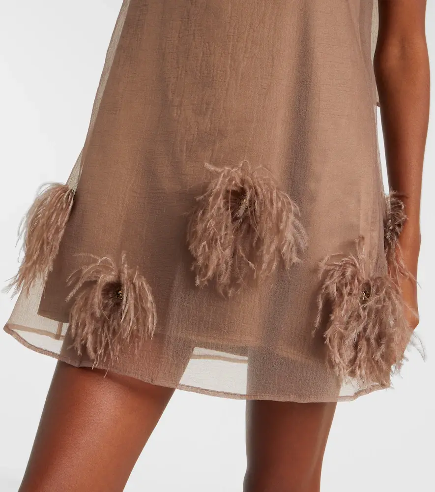 Staud Albee feather-trimmed minidress | Thumbnail 2