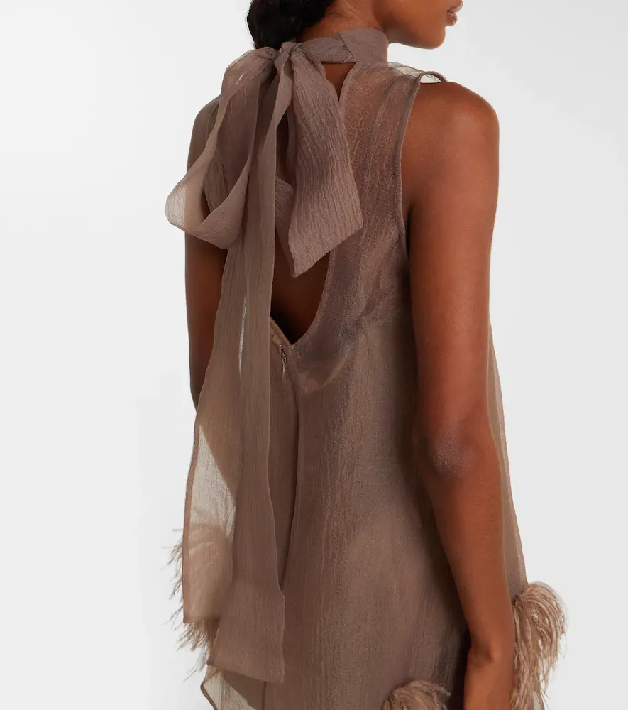 Staud Albee feather-trimmed minidress | Thumbnail 3