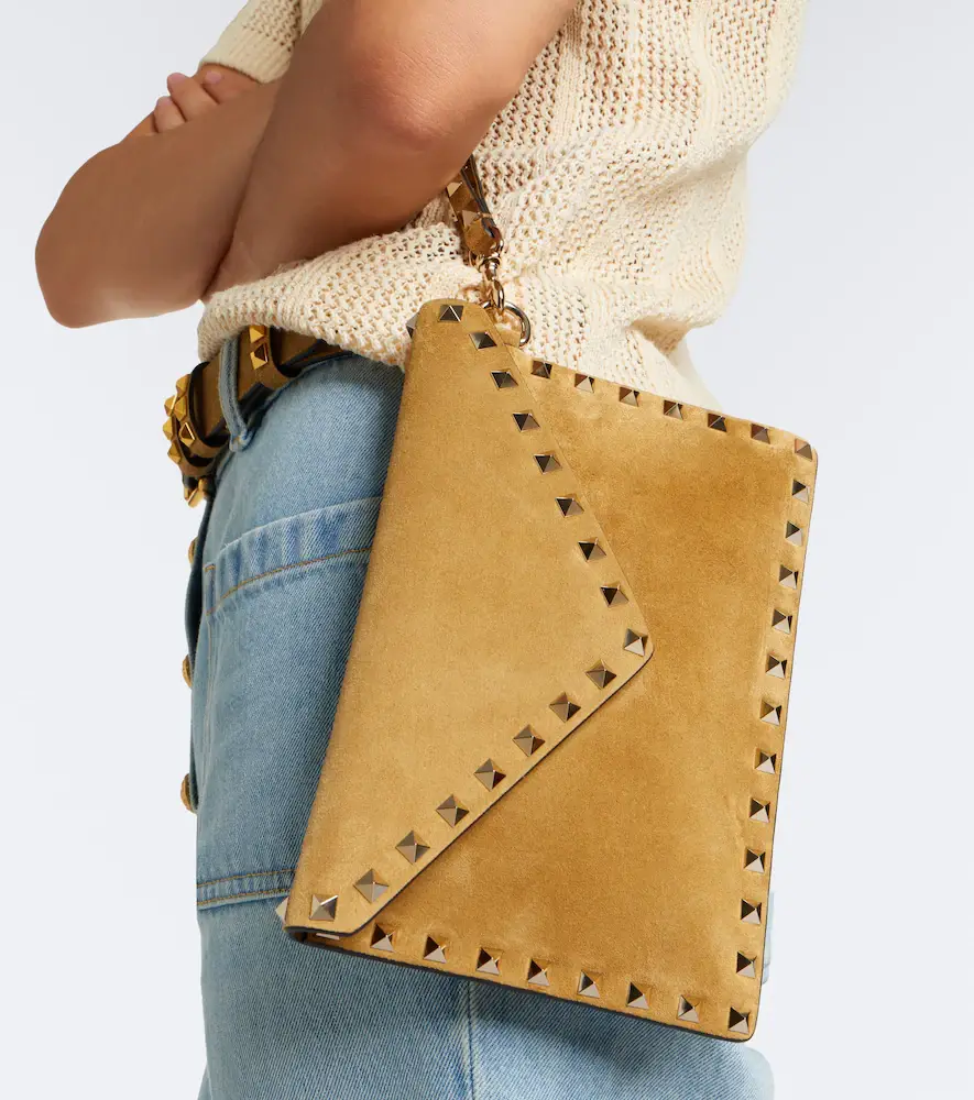 Valentino Garavani Rockstud Medium suede pouch | Thumbnail 5 Valentino Garavani Rockstud Medium suede pouch | Thumbnail 5