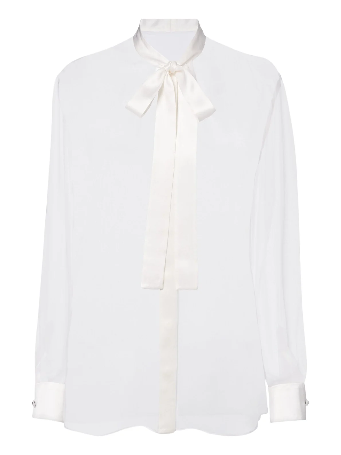 Bow-detail silk chiffon blouse