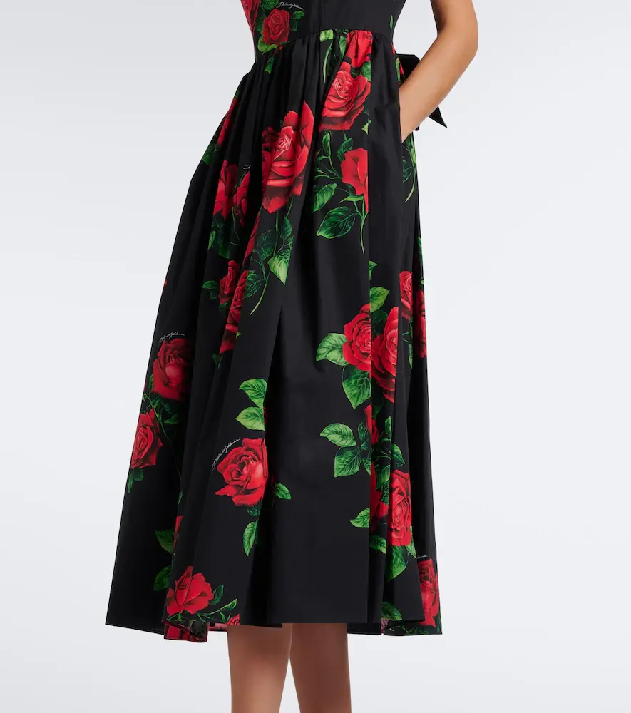 Dolce & Gabbana Floral cotton midi dress | Thumbnail 3