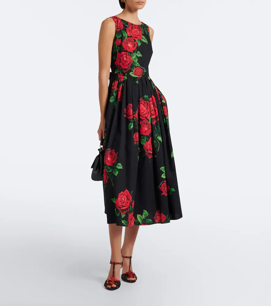Dolce & Gabbana Floral cotton midi dress | Thumbnail 4