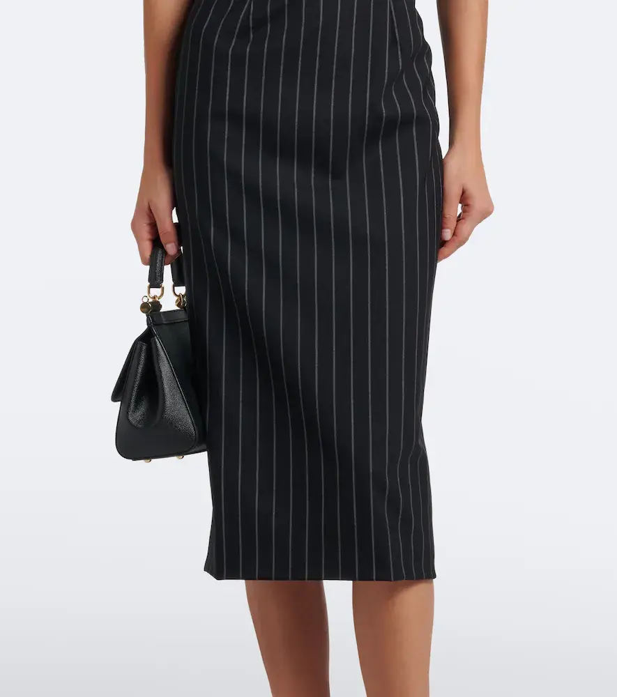 Dolce & Gabbana Pinstriped wool and silk bustier dress | Thumbnail 4 Dolce & Gabbana Pinstriped wool and silk bustier dress | Thumbnail 4