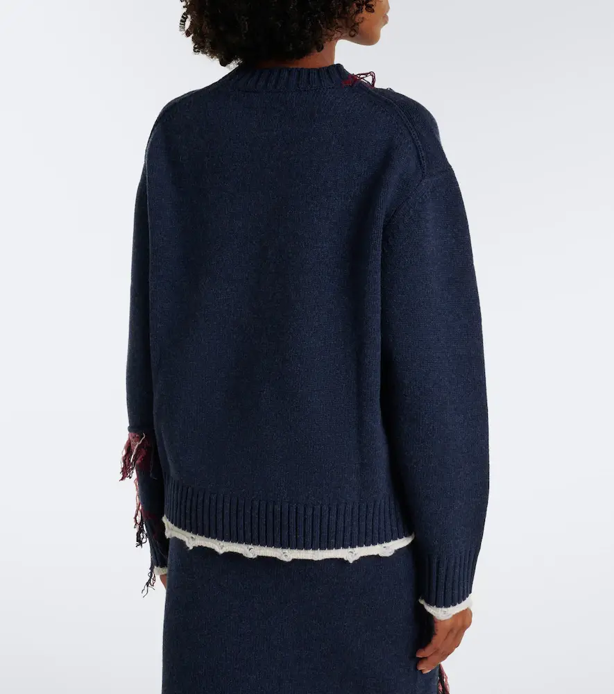 Erdem Fringed intarsia wool sweater | Thumbnail 2 Erdem Fringed intarsia wool sweater | Thumbnail 2