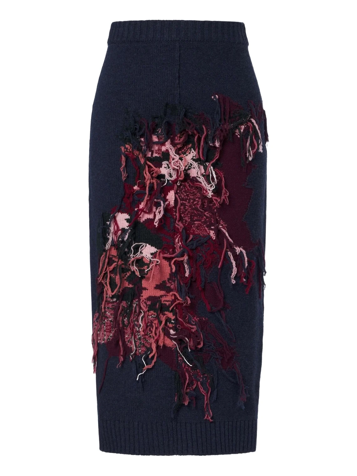 Fringed intarsia wool midi skirt Fringed intarsia wool midi skirt