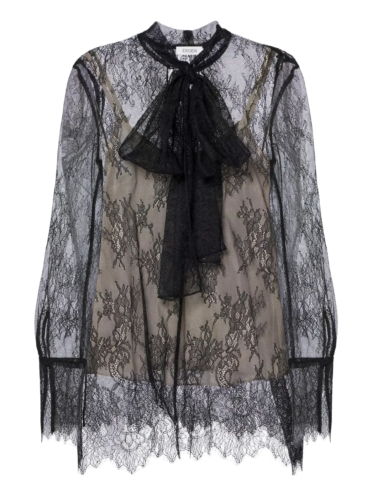 Erdem Bow-detail floral lace blouse