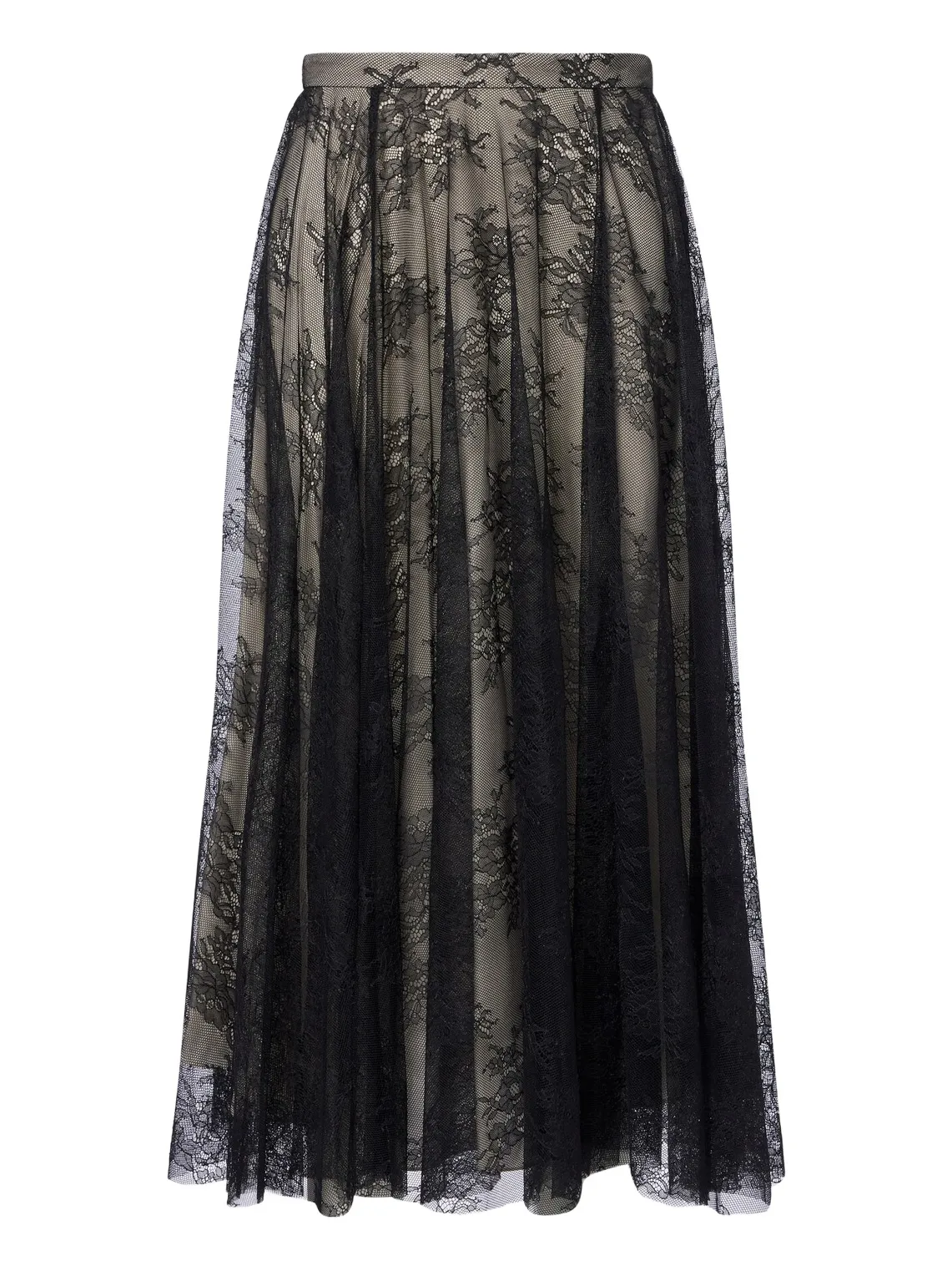 Erdem Pleated floral lace midi skirt