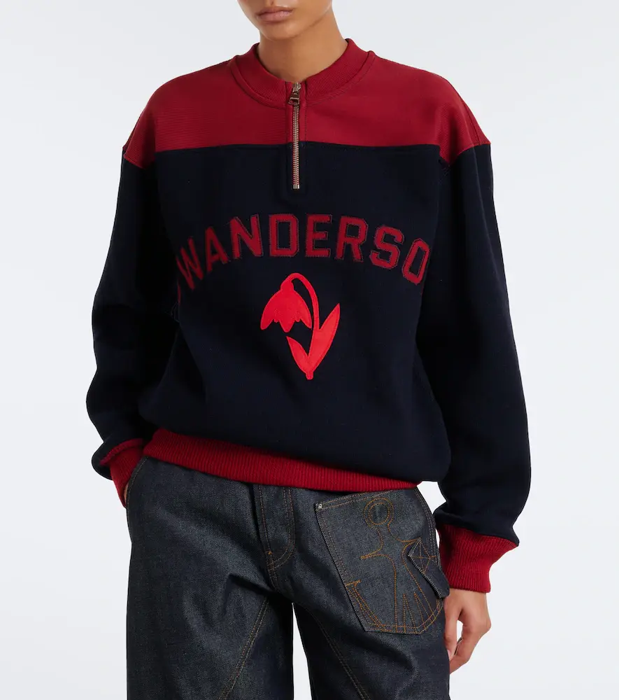 JW Anderson Embroidered wool-blend sweatshirt | Thumbnail 3