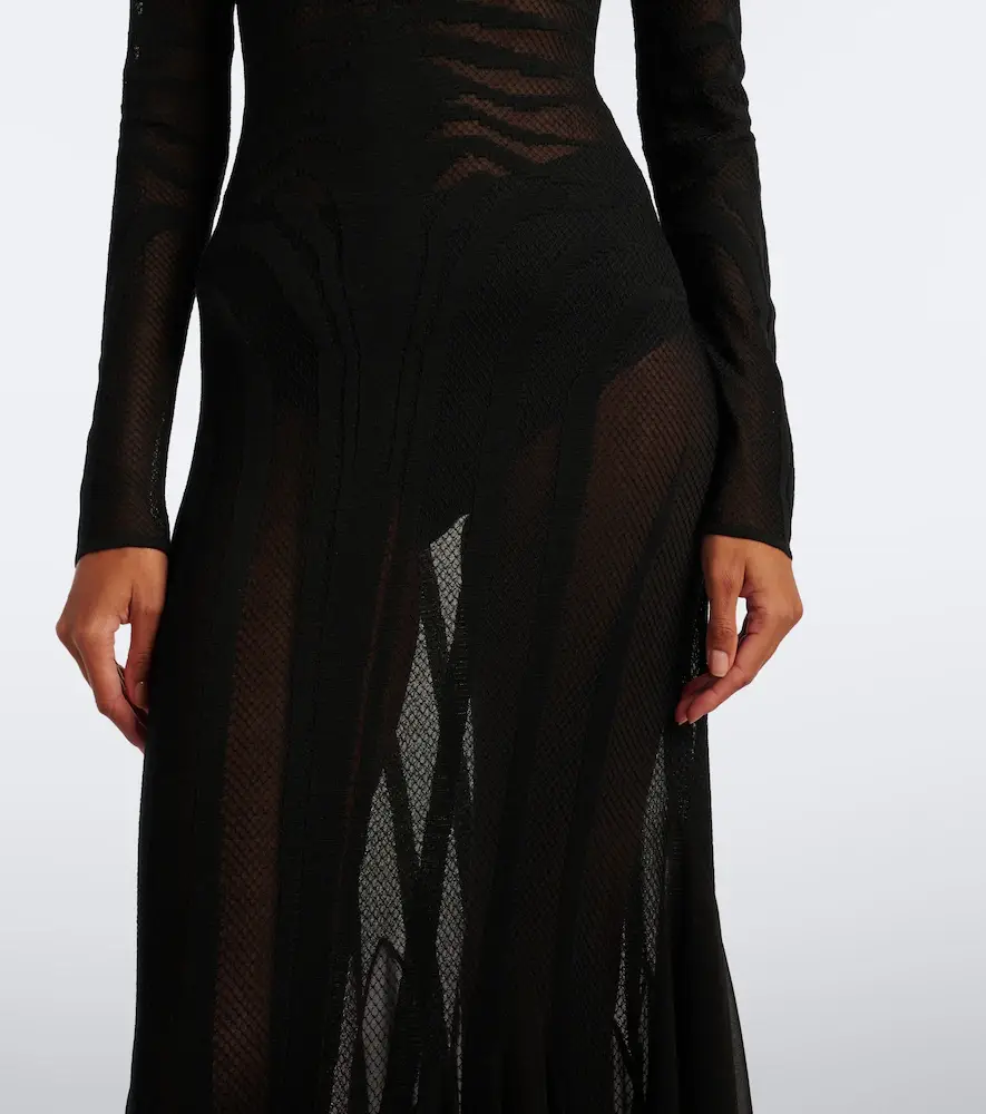 Roberto Cavalli Trompe l'ail silk-blend gown | Thumbnail 3 Roberto Cavalli Trompe l'ail silk-blend gown | Thumbnail 3
