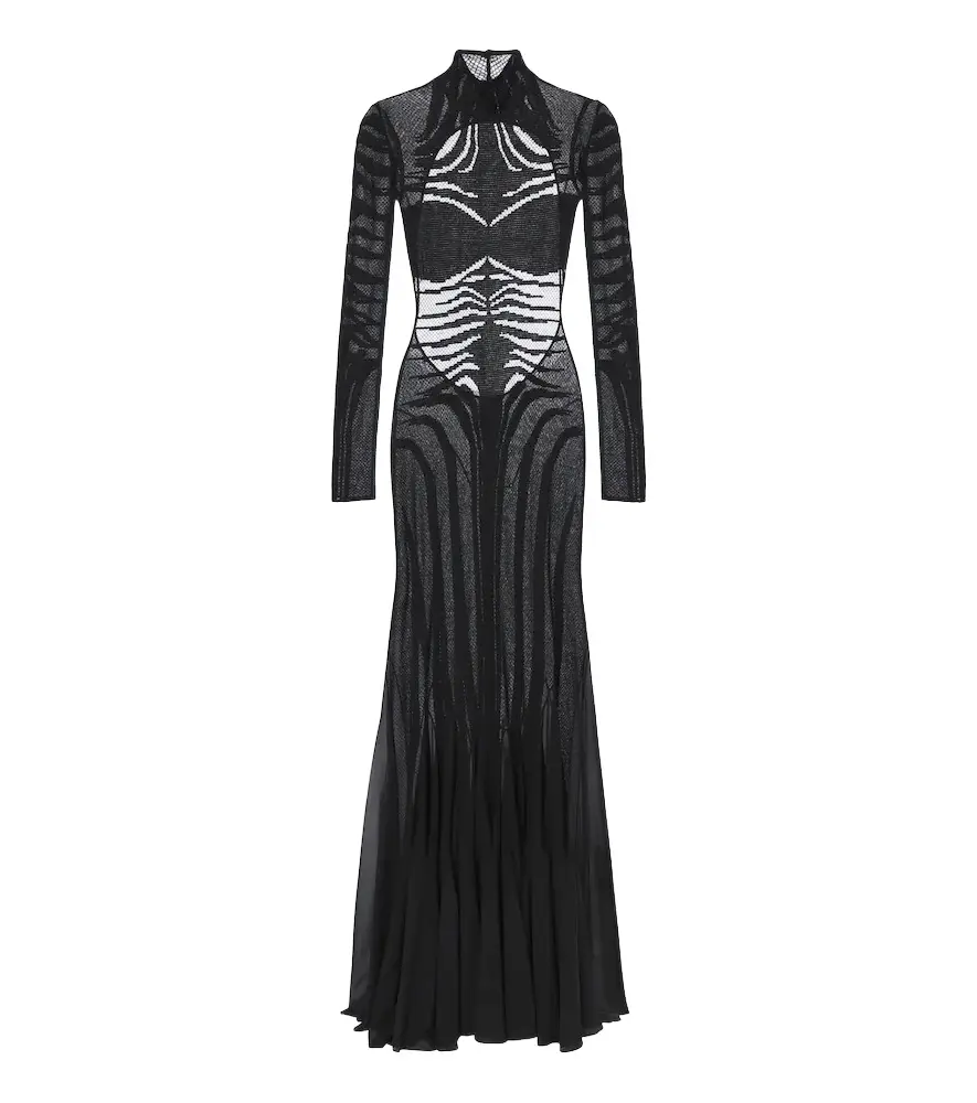 Trompe l'ail silk-blend gown Trompe l'ail silk-blend gown