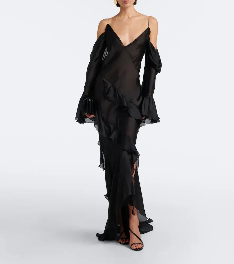 Roberto Cavalli Ruffled silk gown | Thumbnail 4 Roberto Cavalli Ruffled silk gown | Thumbnail 4