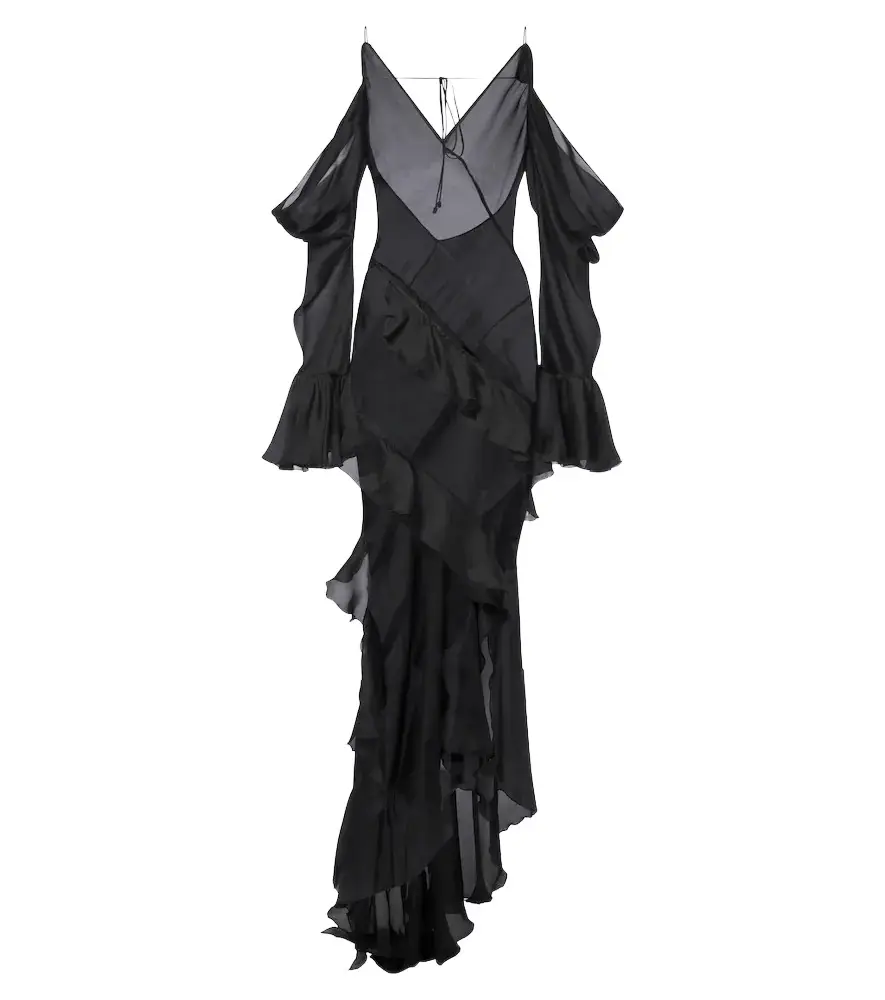 Ruffled silk gown Ruffled silk gown