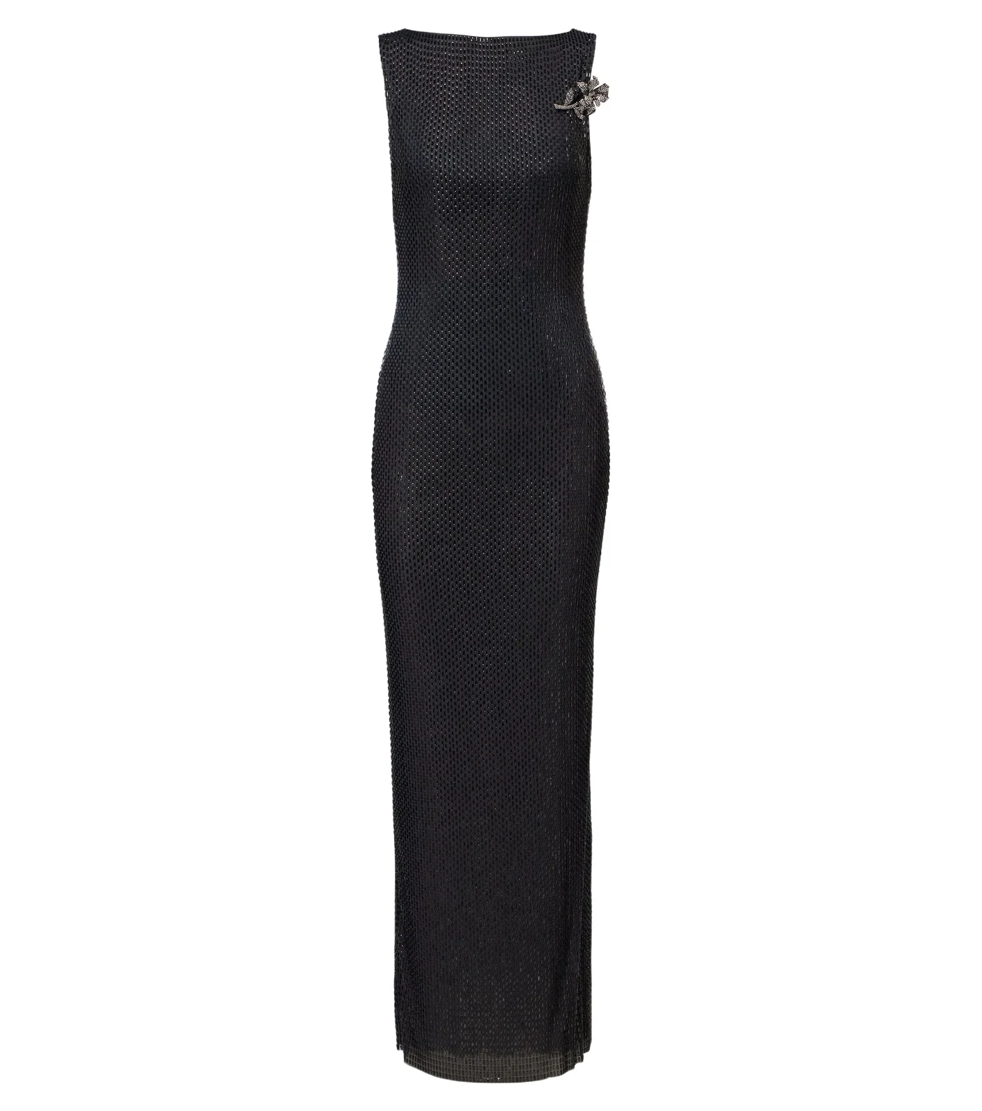 Embellished mesh gown