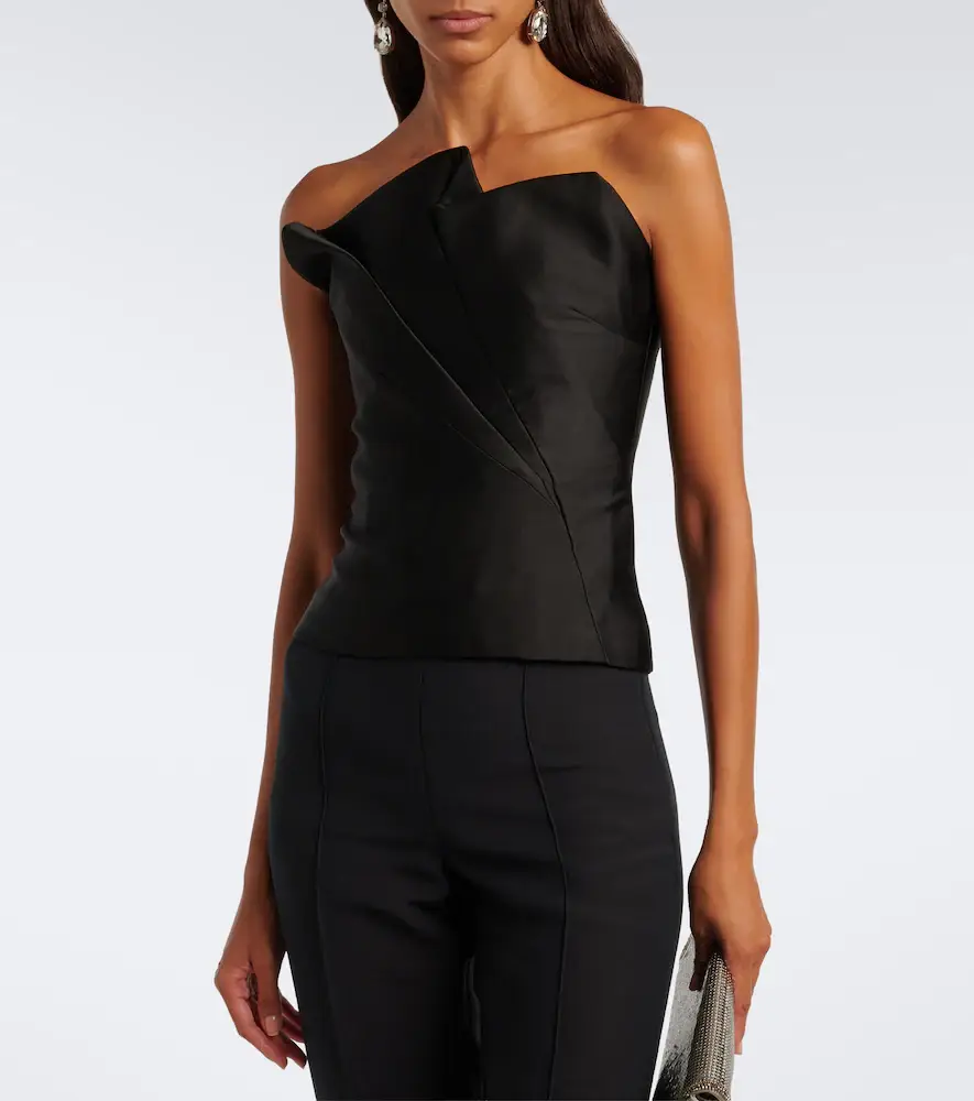Roland Mouret Pleated taffeta corset top | Thumbnail 2