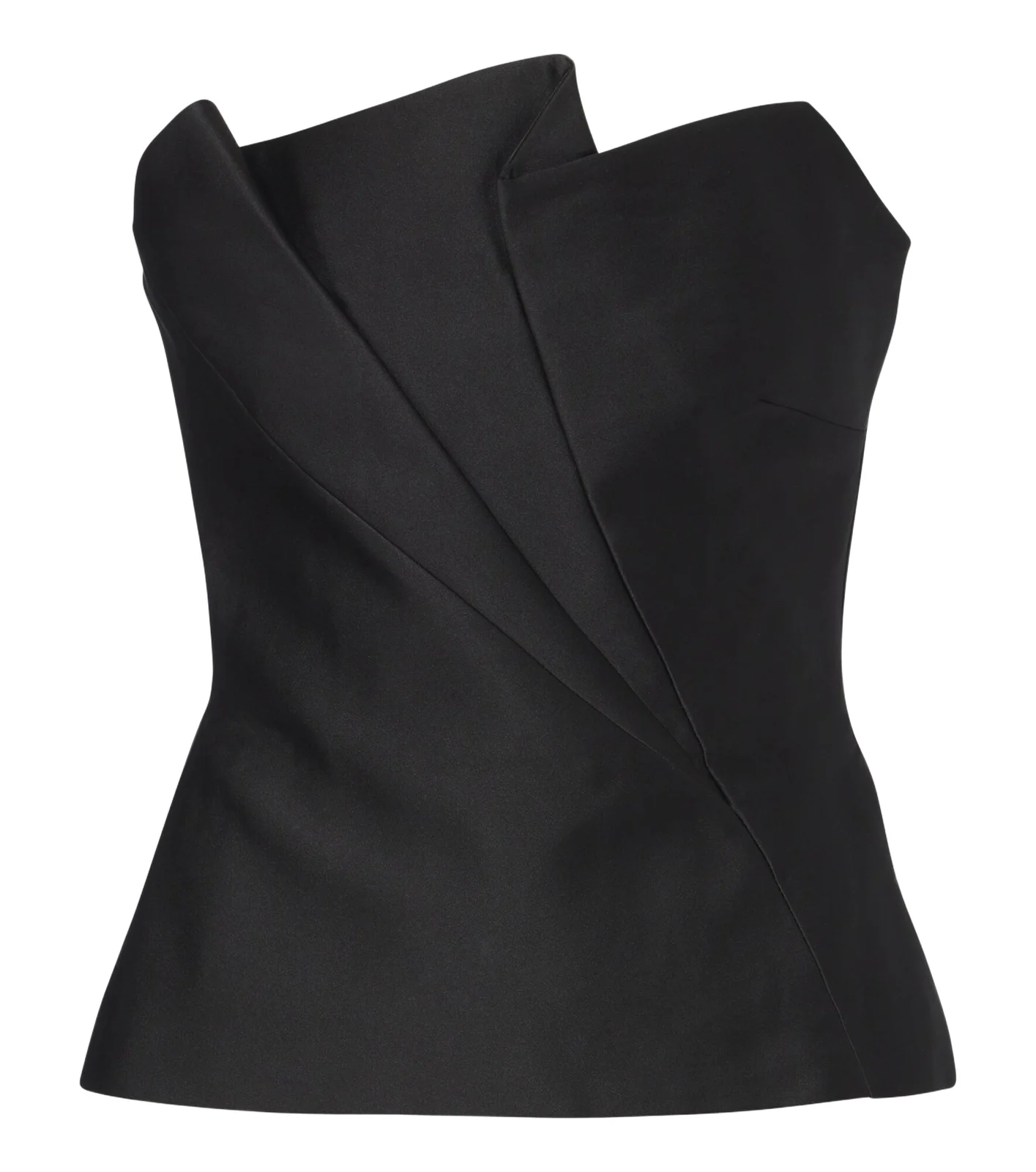 Roland Mouret Pleated taffeta corset top