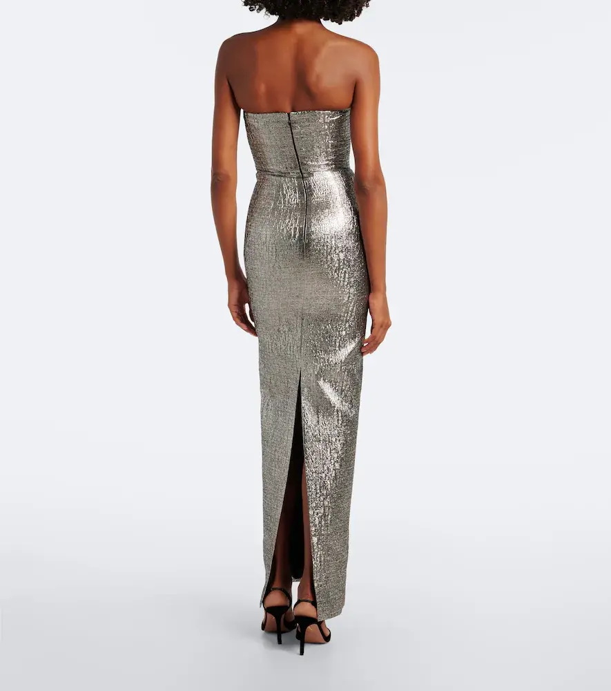 Roland Mouret Pleated lamé jacquard bustier gown | Thumbnail 5 Roland Mouret Pleated lamé jacquard bustier gown | Thumbnail 5