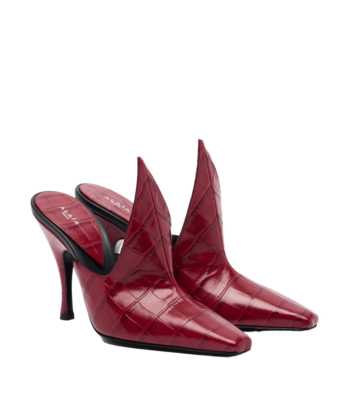 Alaïa Croc-effect leather mules Alaïa Croc-effect leather mules