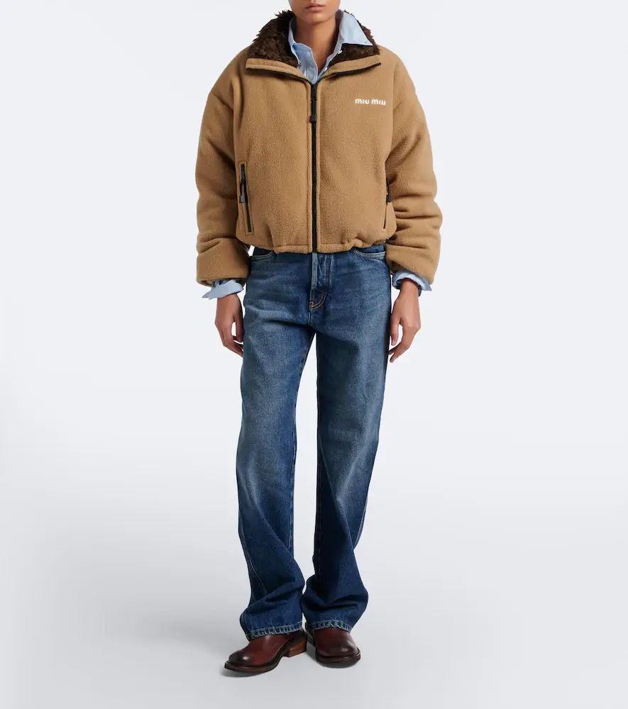 Miu Miu Logo fleece down jacket | Thumbnail 5 Miu Miu Logo fleece down jacket | Thumbnail 5