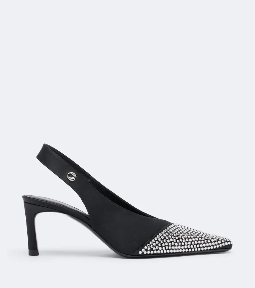 Coperni Crystal-embellished satin slingback pumps | Thumbnail 2 Coperni Crystal-embellished satin slingback pumps | Thumbnail 2