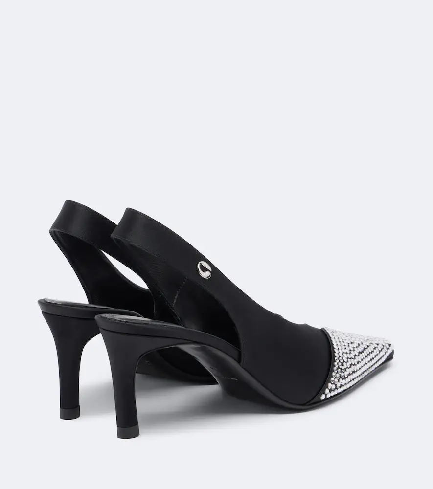 Coperni Crystal-embellished satin slingback pumps | Thumbnail 3 Coperni Crystal-embellished satin slingback pumps | Thumbnail 3