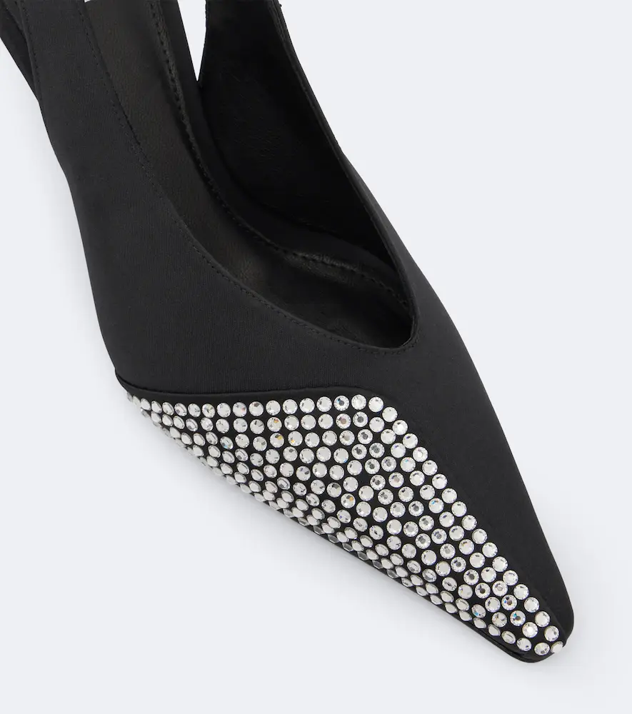 Coperni Crystal-embellished satin slingback pumps | Thumbnail 4 Coperni Crystal-embellished satin slingback pumps | Thumbnail 4
