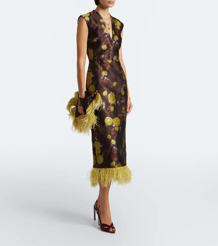 La DoubleJ Devon feather-trimmed jacquard clutch | Thumbnail 6 La DoubleJ Devon feather-trimmed jacquard clutch | Thumbnail 6