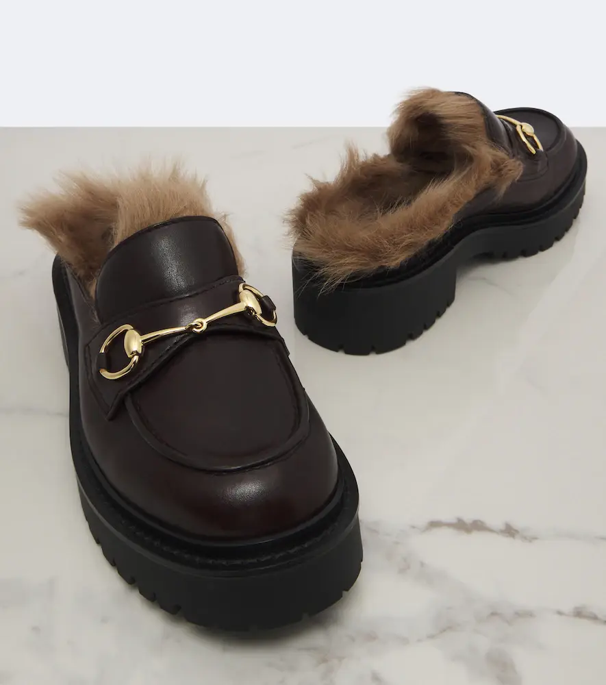 Gucci Rhody shearling-lined leather platform mules | Thumbnail 2 Gucci Rhody shearling-lined leather platform mules | Thumbnail 2
