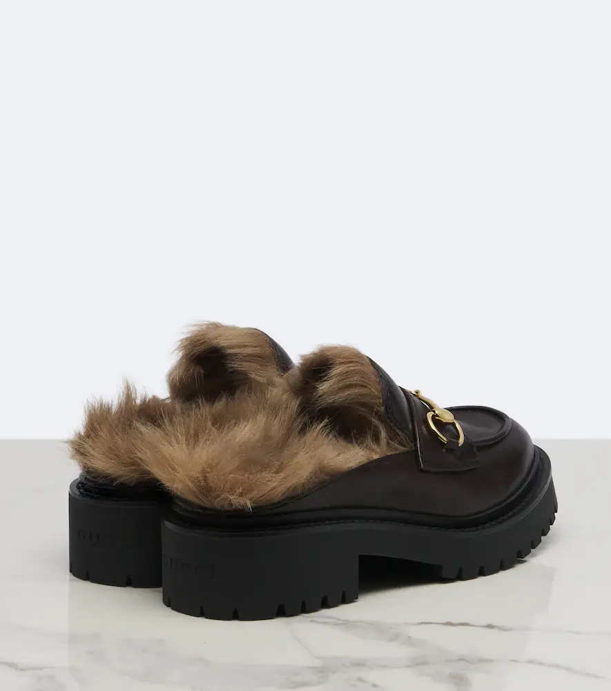Gucci Rhody shearling-lined leather platform mules | Thumbnail 4 Gucci Rhody shearling-lined leather platform mules | Thumbnail 4