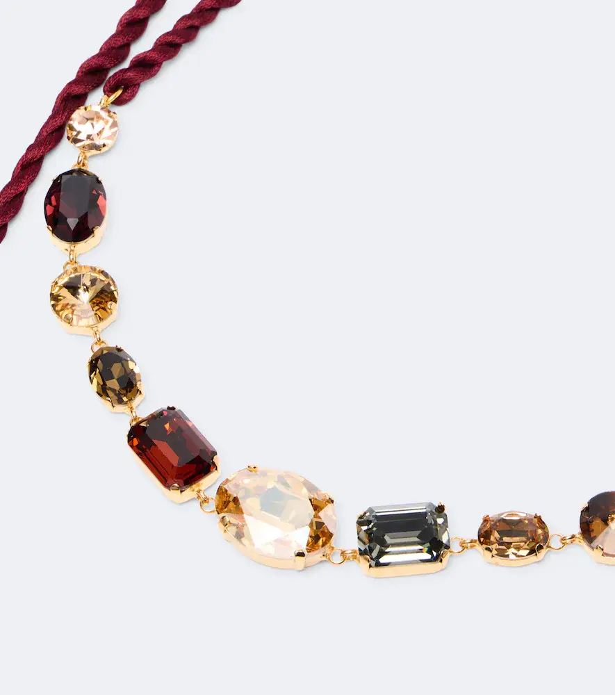 Jennifer Behr Leah crystal-embellished silk necklace | Thumbnail 3