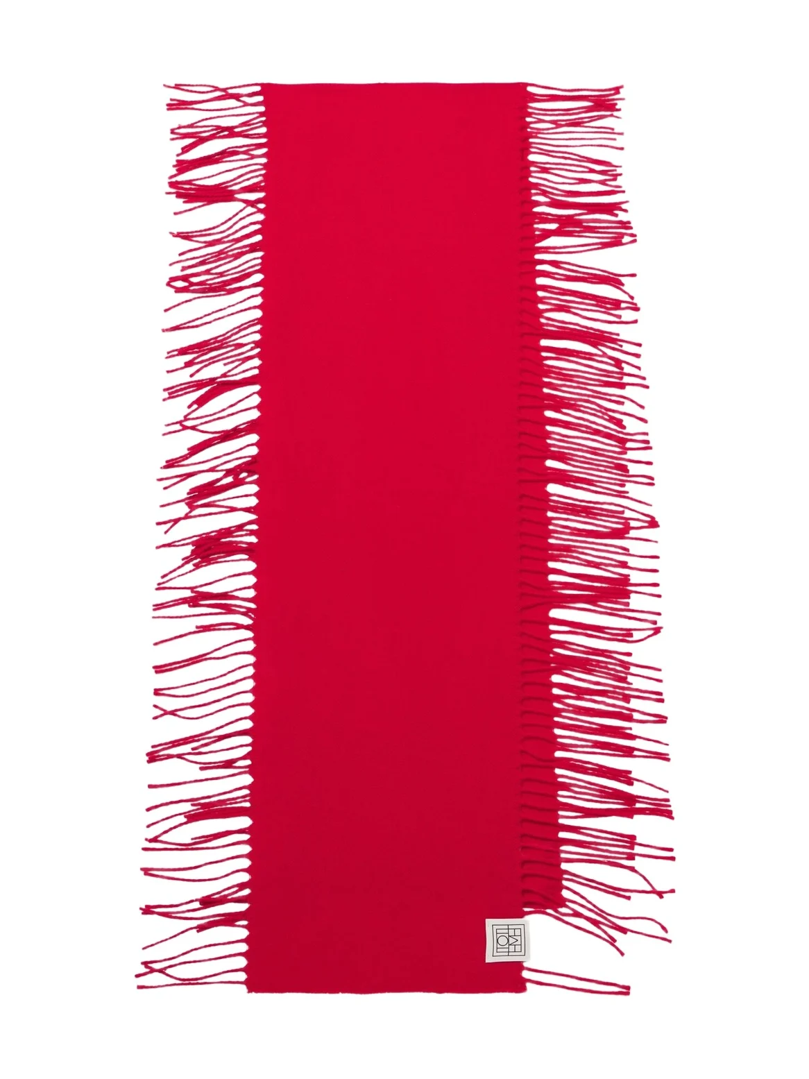 Fringed wool and cashmere scarf