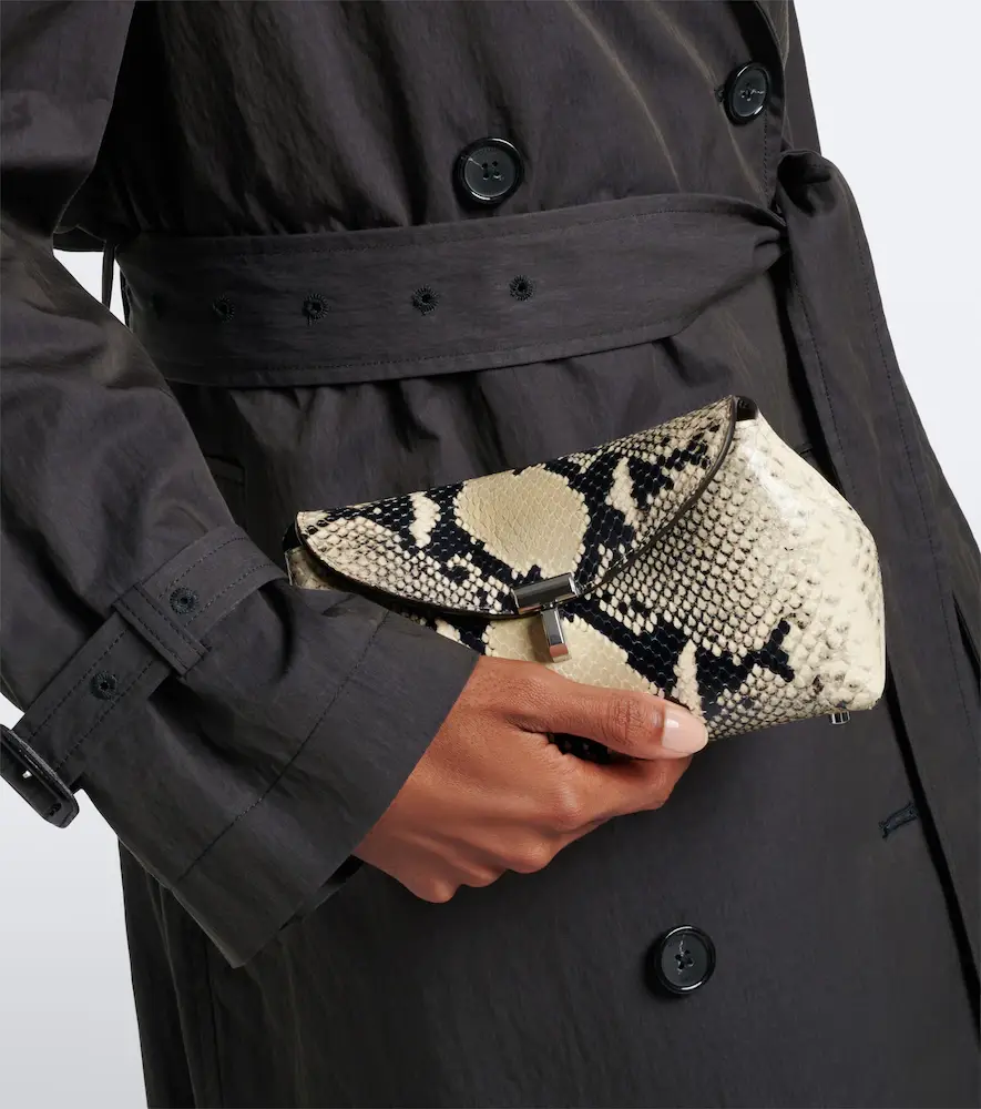 TOTEME T-Lock Mini snake-effect leather clutch | Thumbnail 5 TOTEME T-Lock Mini snake-effect leather clutch | Thumbnail 5
