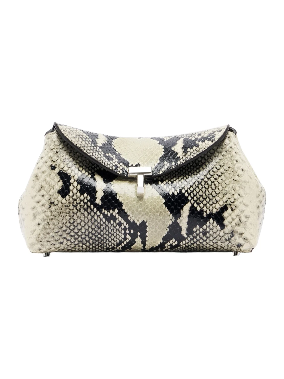TOTEME T-Lock Mini snake-effect leather clutch