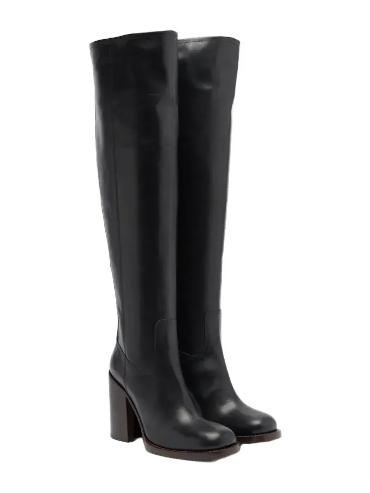 Leather over-the-knee boots Leather over-the-knee boots