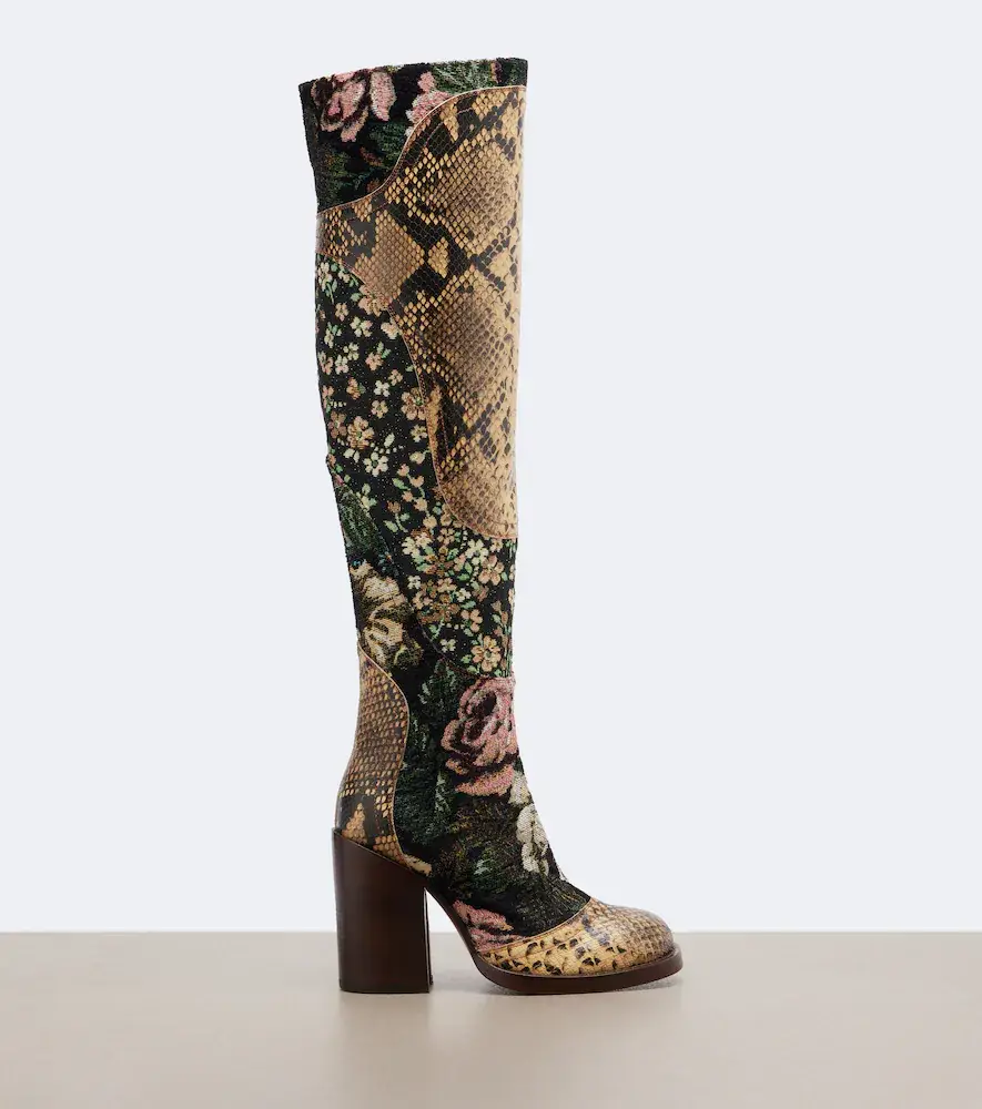 Dries Van Noten Patchwork leather over-the-knee boots | Thumbnail 4 Dries Van Noten Patchwork leather over-the-knee boots | Thumbnail 4