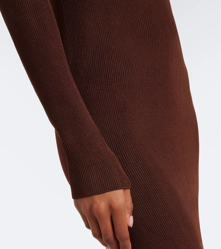 Saint Laurent Cassandre ribbed-knit silk maxi dress | Thumbnail 5 Saint Laurent Cassandre ribbed-knit silk maxi dress | Thumbnail 5
