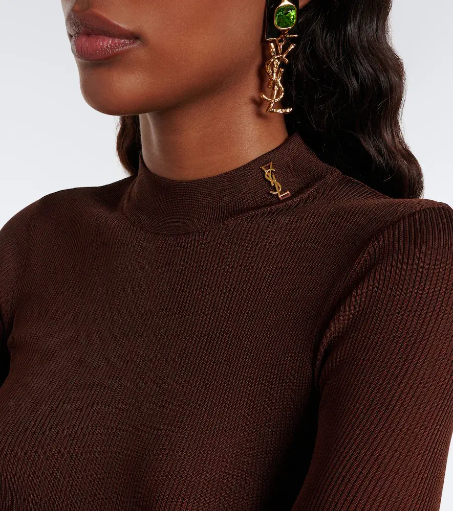 Saint Laurent Cassandre ribbed-knit silk maxi dress | Thumbnail 6 Saint Laurent Cassandre ribbed-knit silk maxi dress | Thumbnail 6