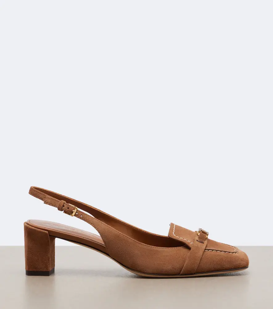 Tod's T Timeless suede slingback pumps | Thumbnail 3 Tod's T Timeless suede slingback pumps | Thumbnail 3