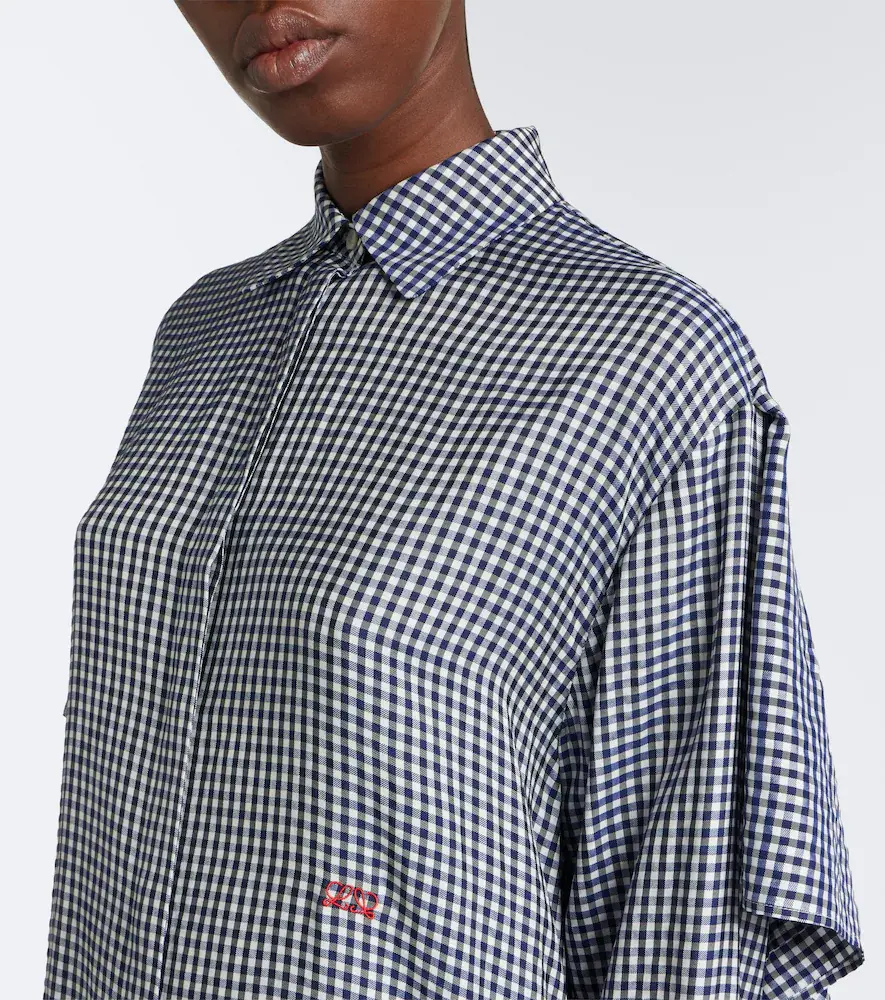 Loewe Gingham silk shirt dress | Thumbnail 4 Loewe Gingham silk shirt dress | Thumbnail 4