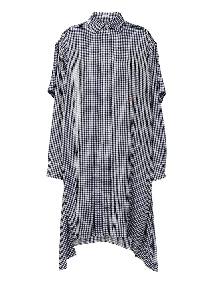 Gingham silk shirt dress Gingham silk shirt dress