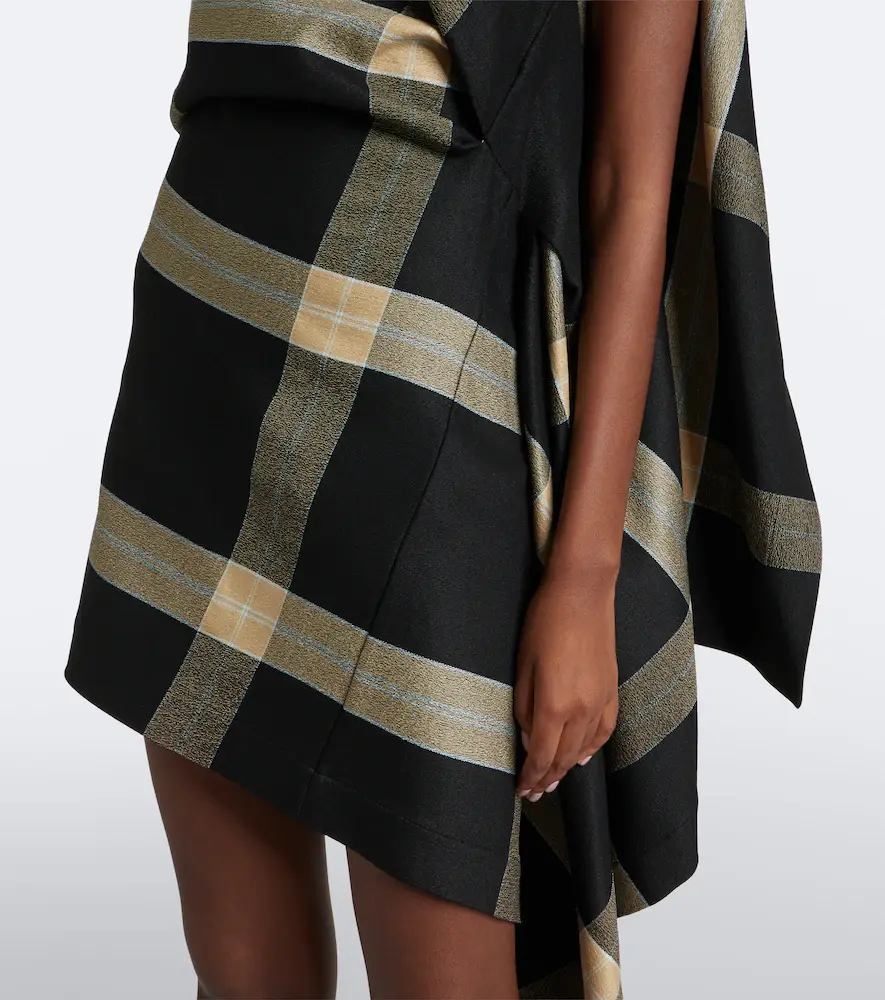 Loewe Caped checked minidress | Thumbnail 2 Loewe Caped checked minidress | Thumbnail 2