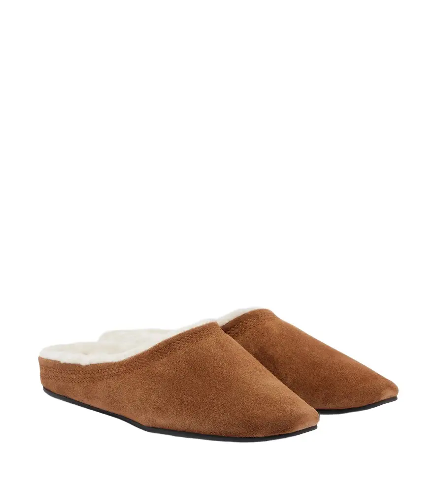 Veronica Beard Narcisa shearling-lined suede mules