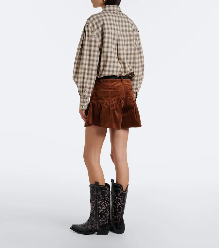 Ganni Ruffled cotton-blend corduroy shorts | Thumbnail 5 Ganni Ruffled cotton-blend corduroy shorts | Thumbnail 5