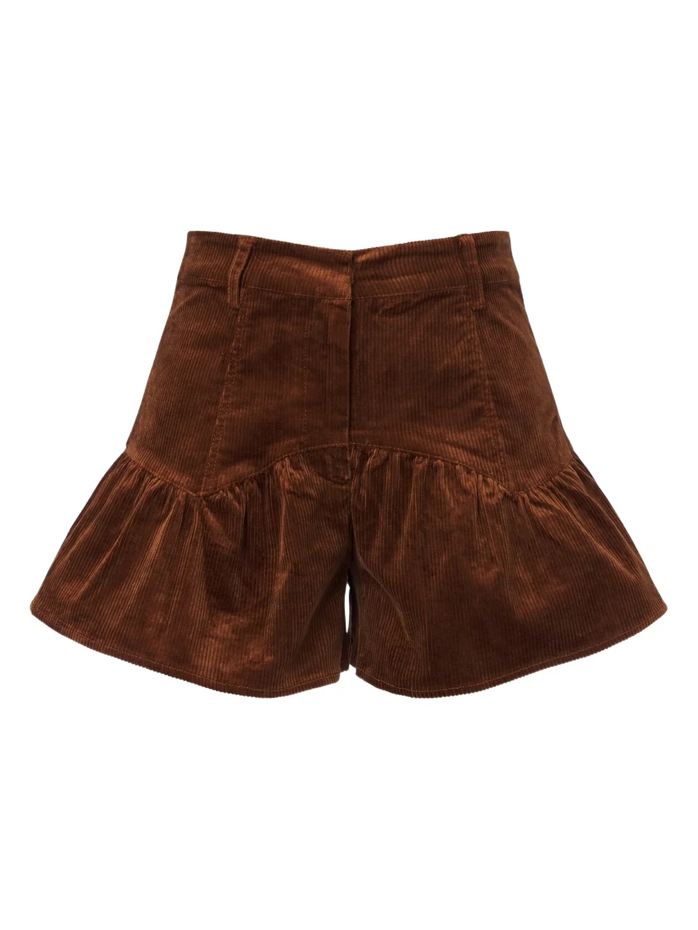 Ruffled cotton-blend corduroy shorts Ruffled cotton-blend corduroy shorts